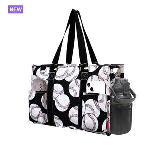 Canvas Utility Tote Bag with Top Zipper Closure, Water Resistant